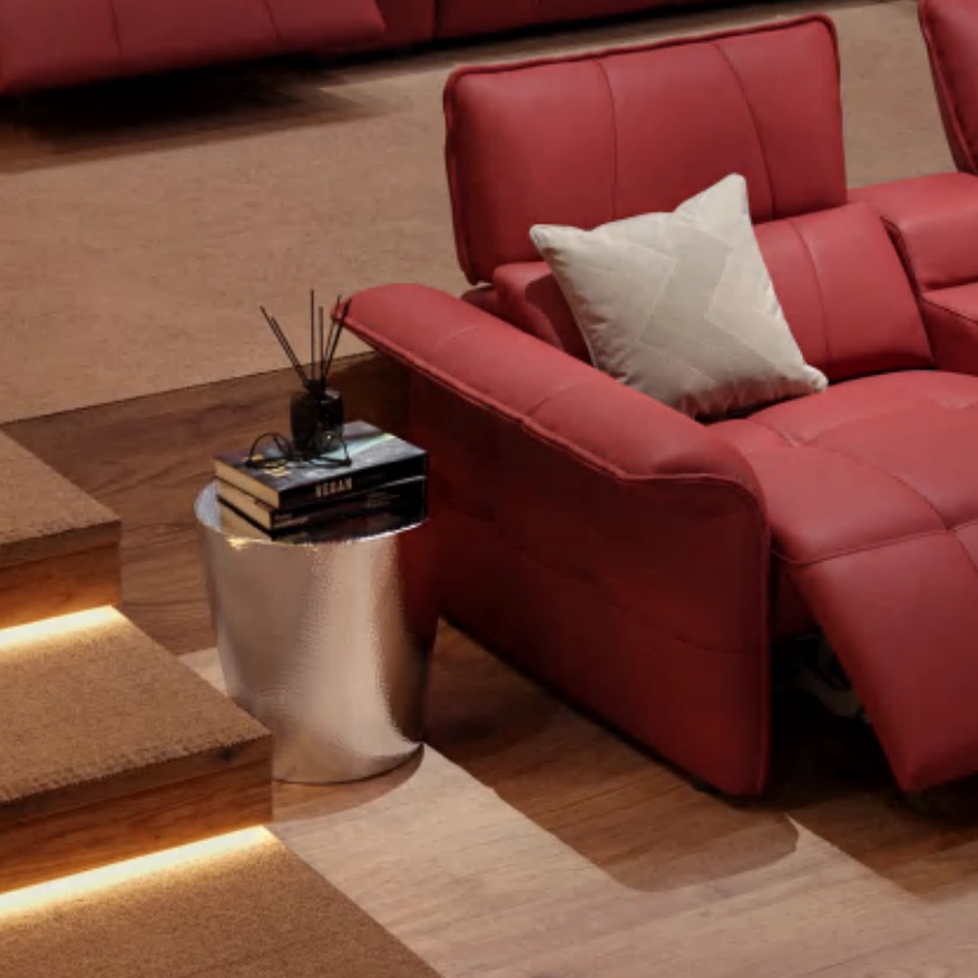 Luna Media Sofa upholstered armrest detail