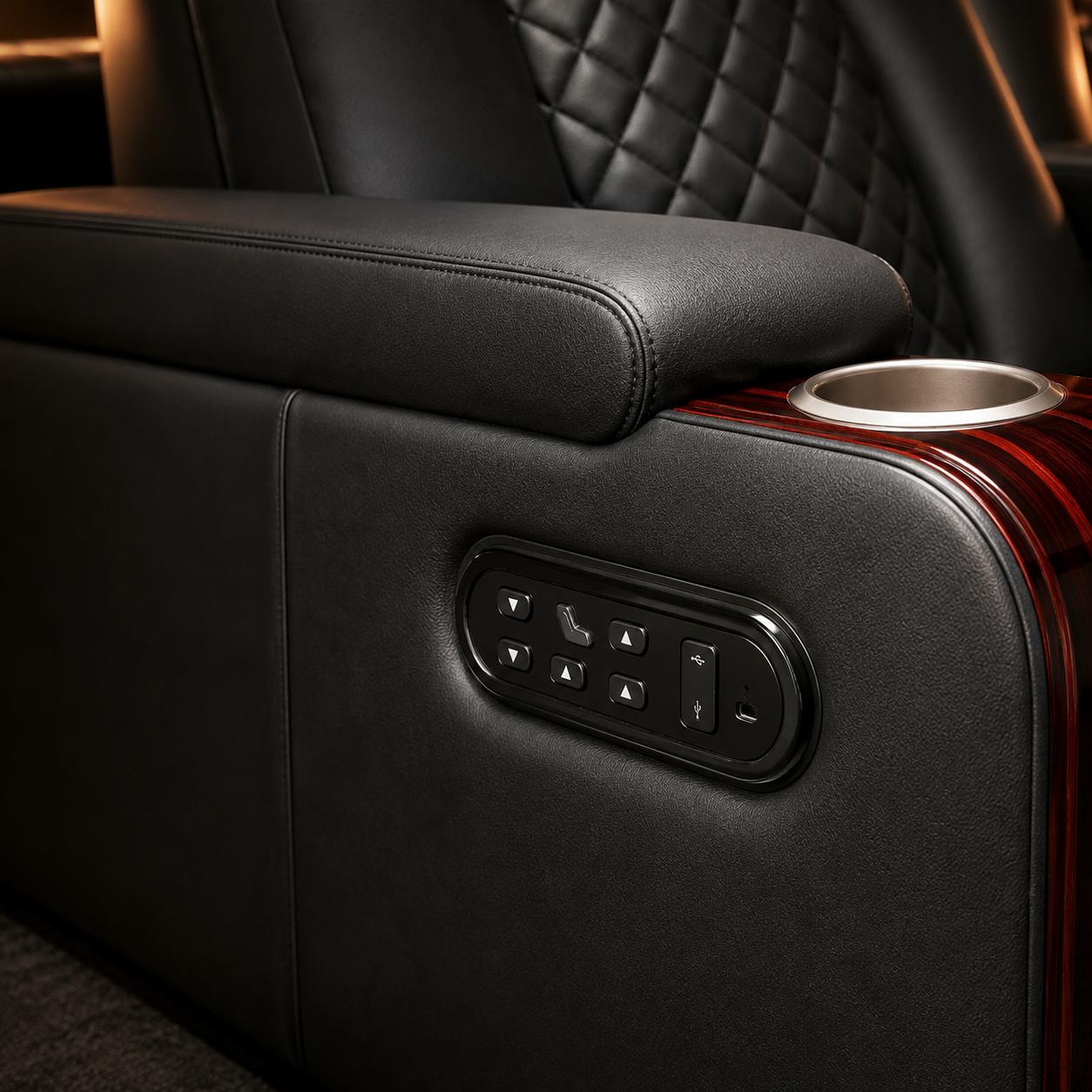 Cinema power recline control panel detail