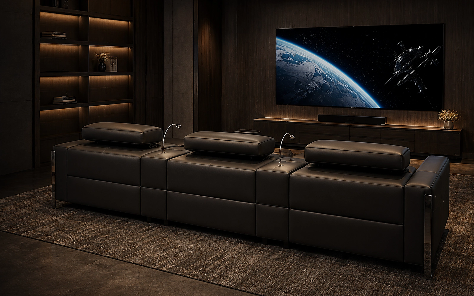 Axis Media Sofa in a residential media lounge setting