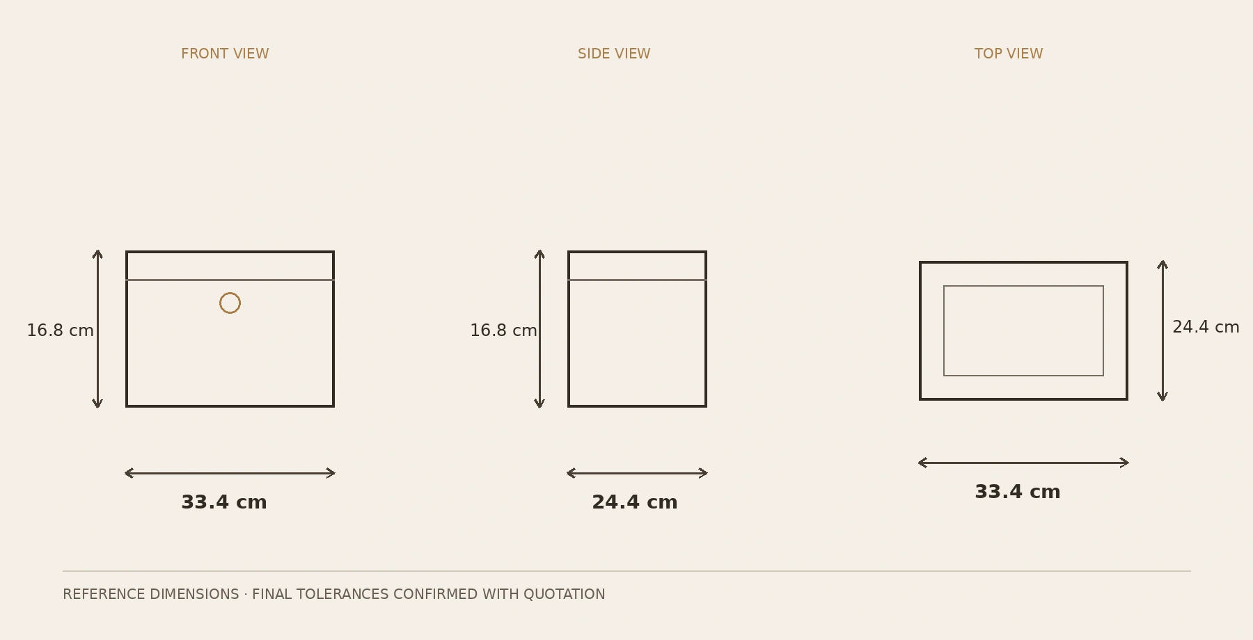 Azure Humidor dimension drawings
