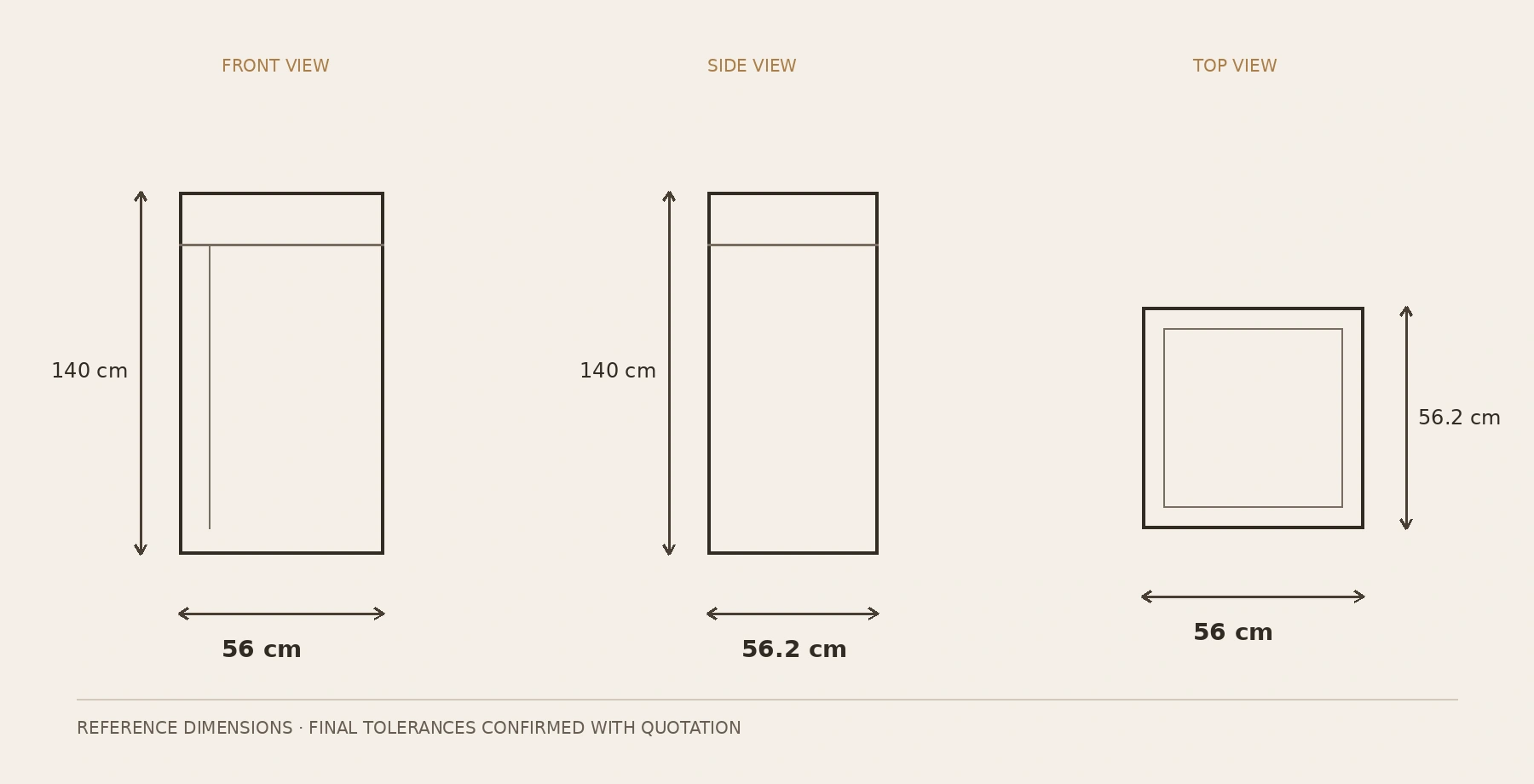 Cellar Tower dimension drawings