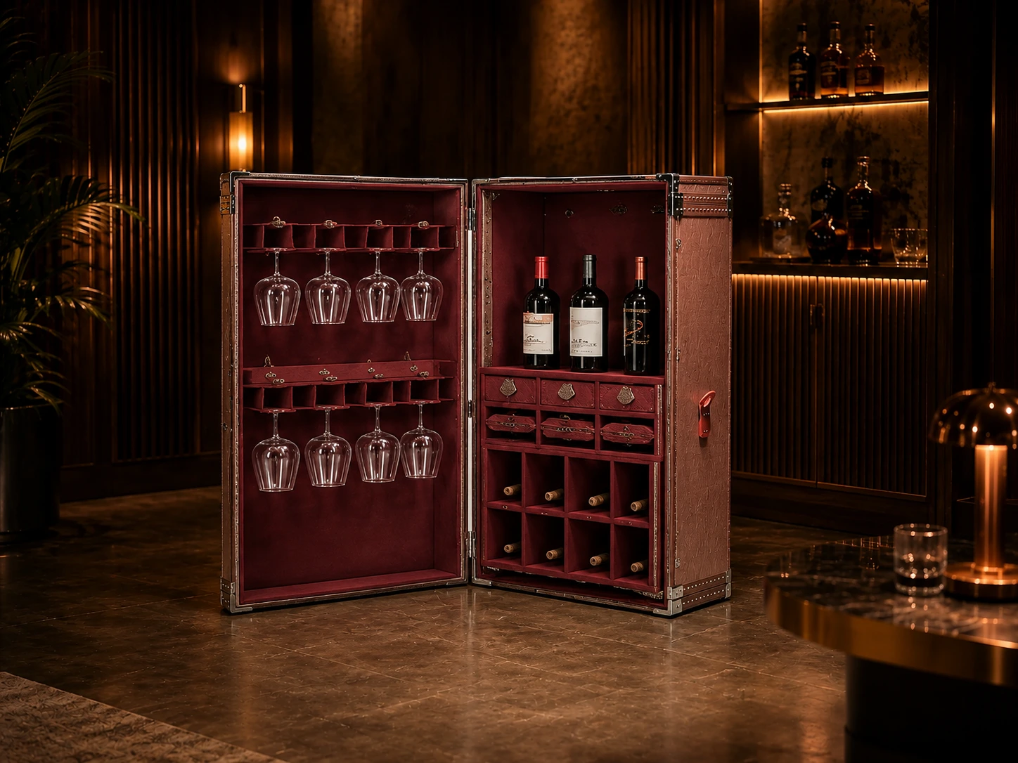 Cellar Tower fully opened in a private bar lounge