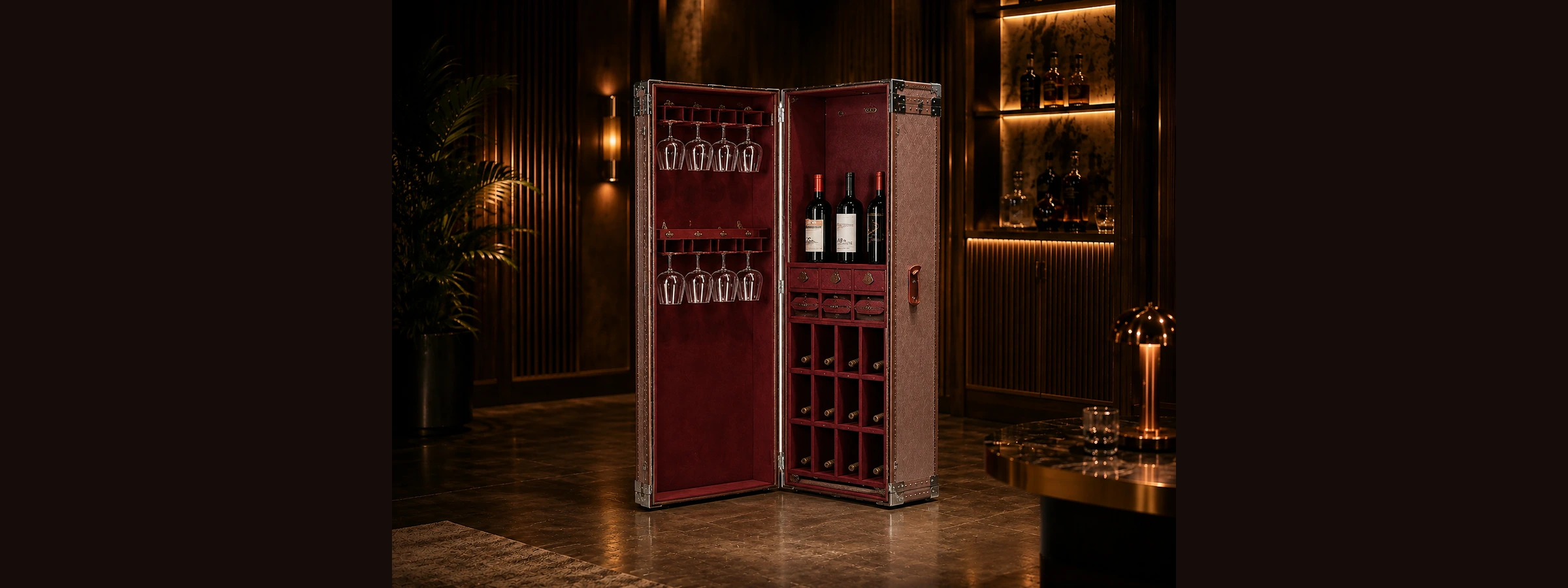 Cellar Tower fully opened in a warm private lounge
