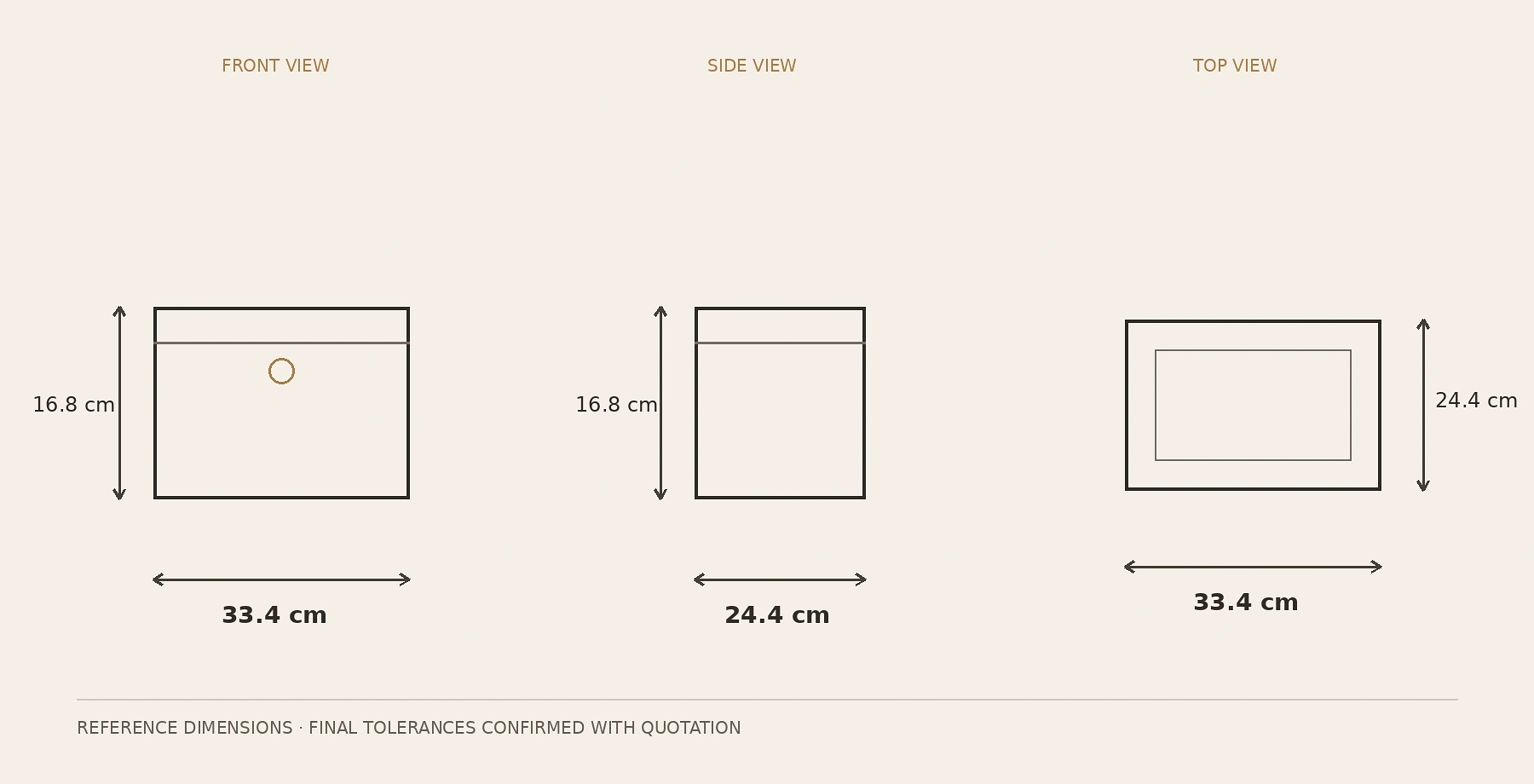 Ember Humidor dimension drawings