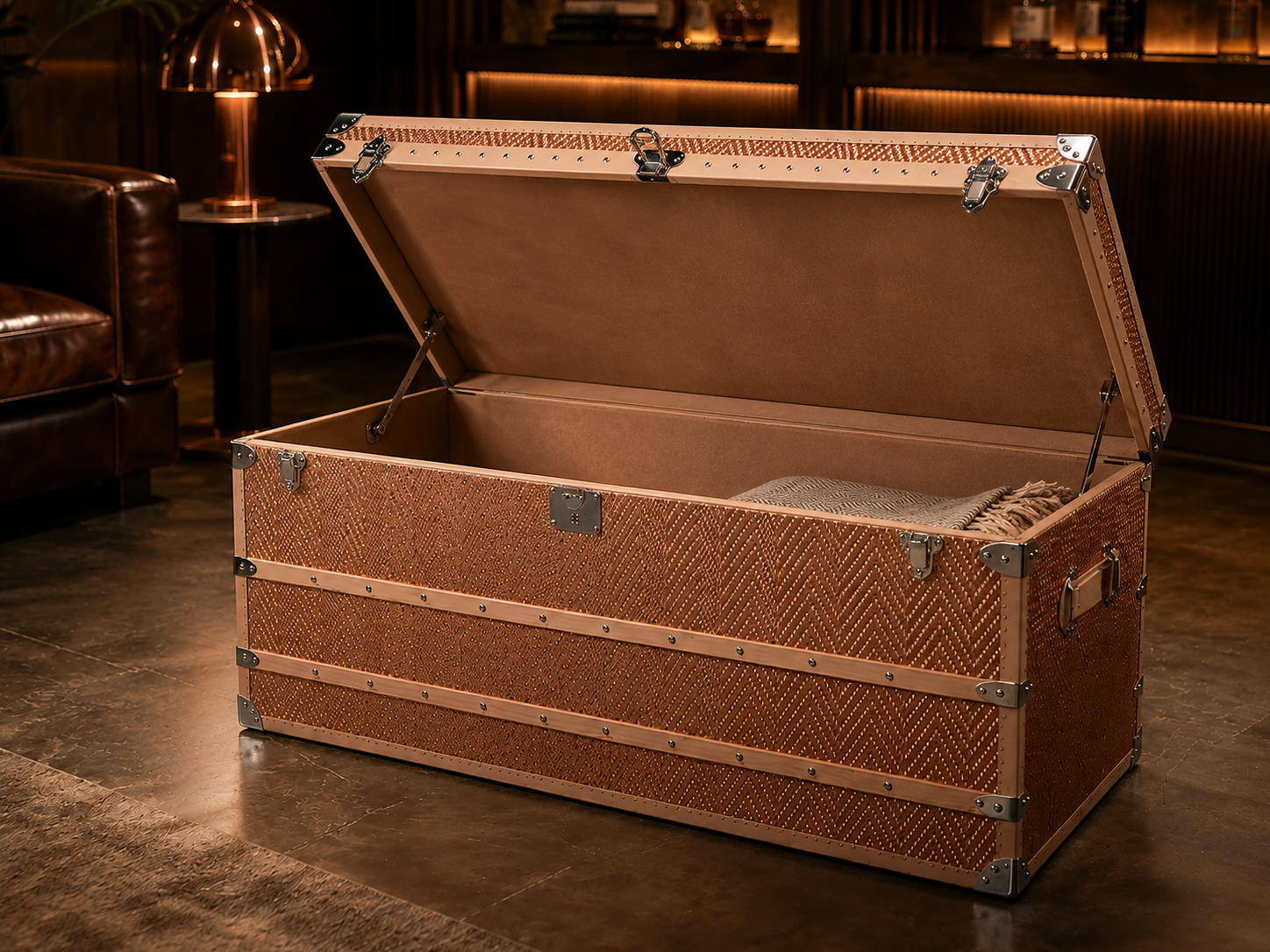 Concealed storage inside Forge Table