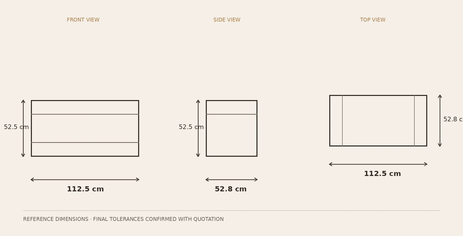 Forge Table dimension drawings