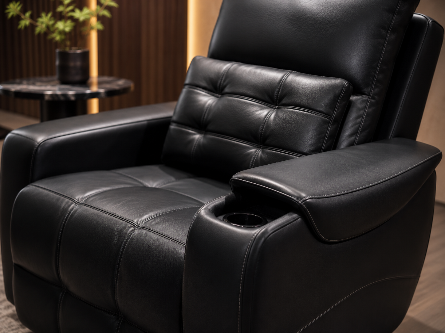 Slate Recliner integrated cup holder