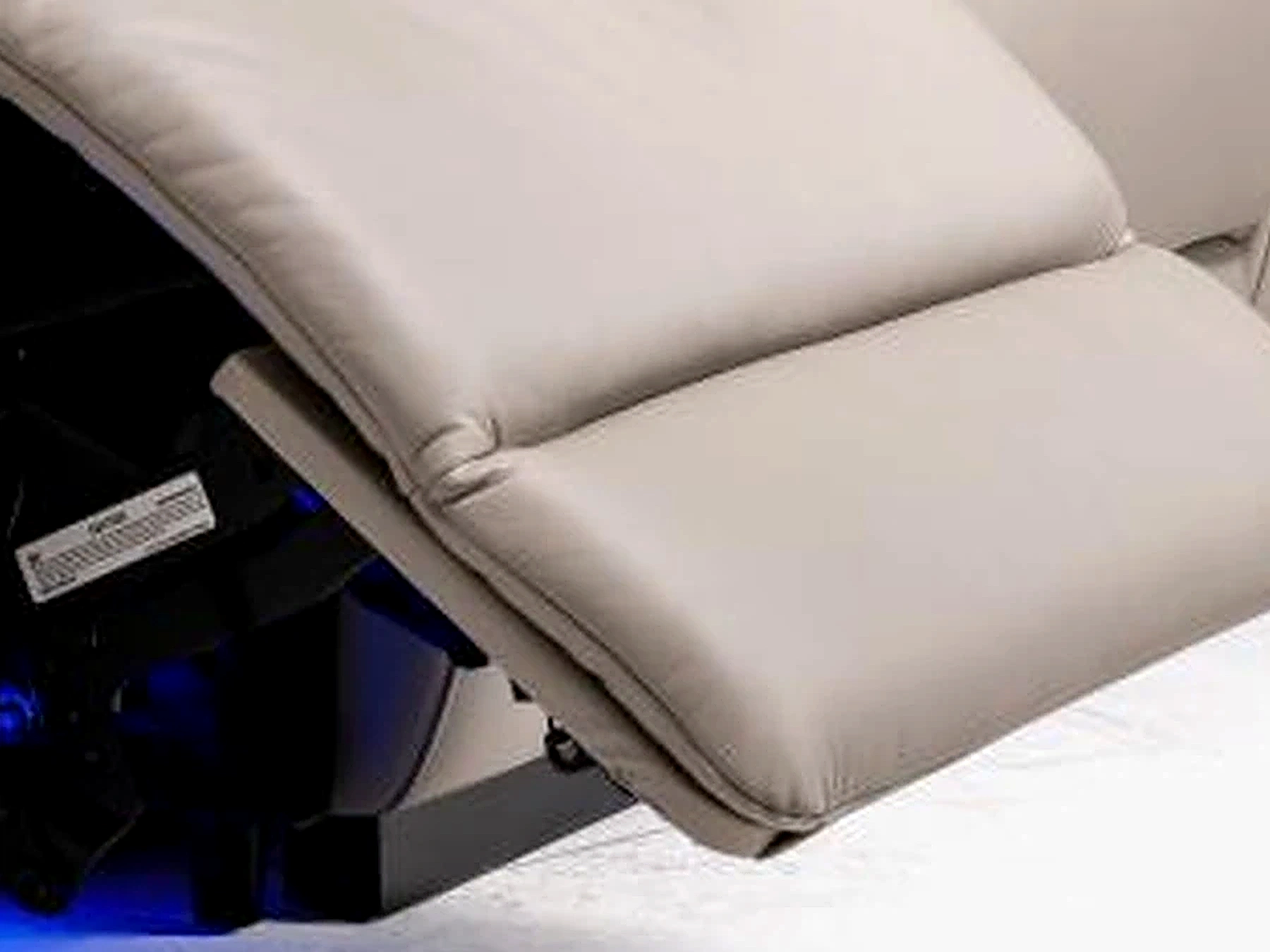 Alabaster Row powered footrest and mechanism detail