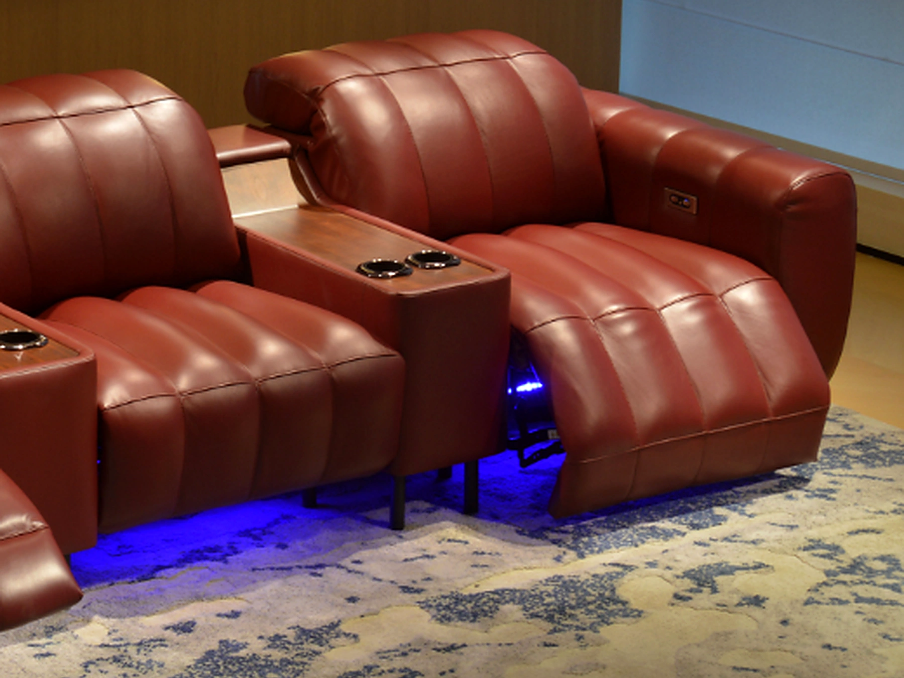 Crown Row top-grain leather upholstery detail
