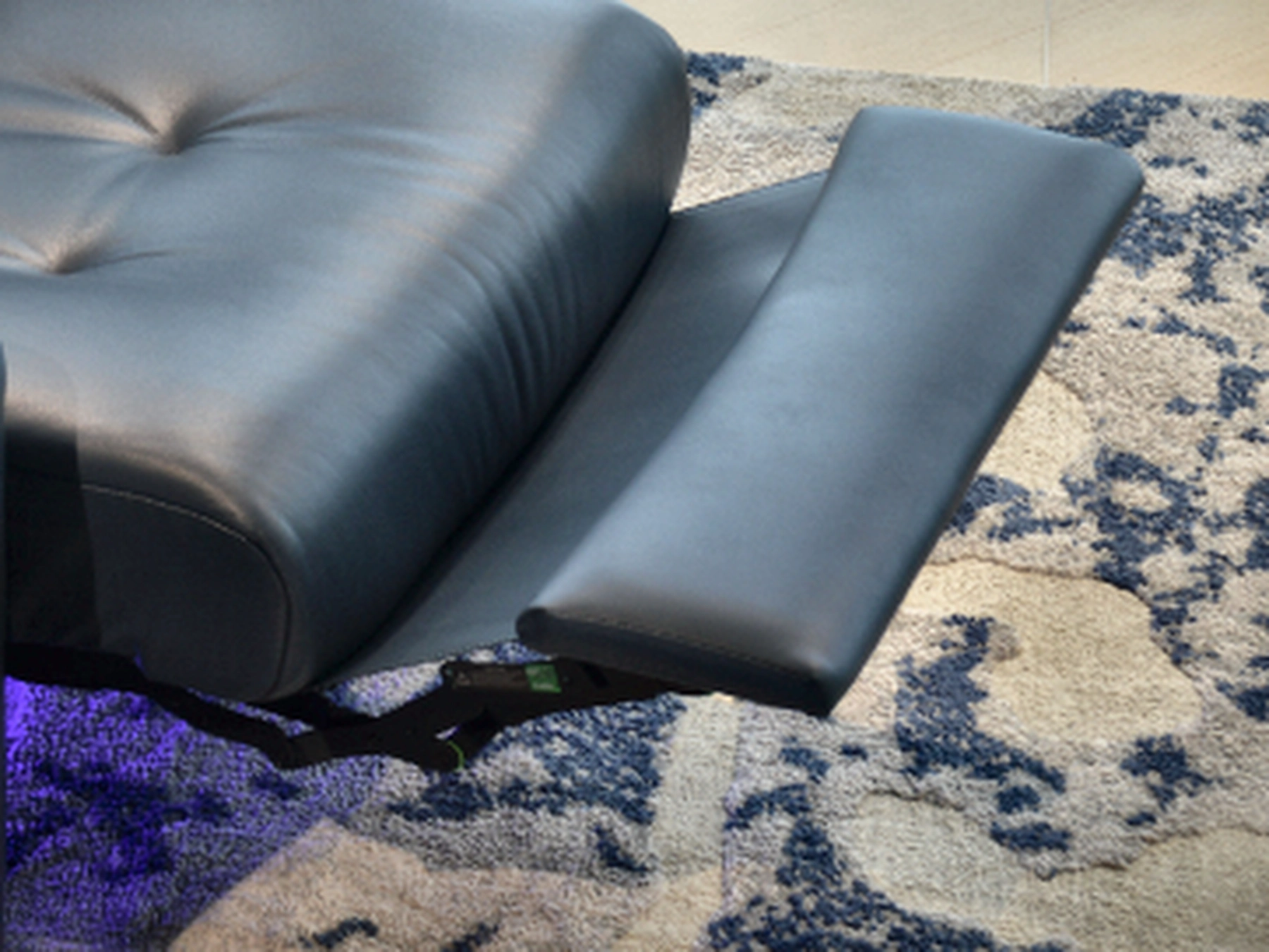 Grand Row powered footrest and under-seat detail