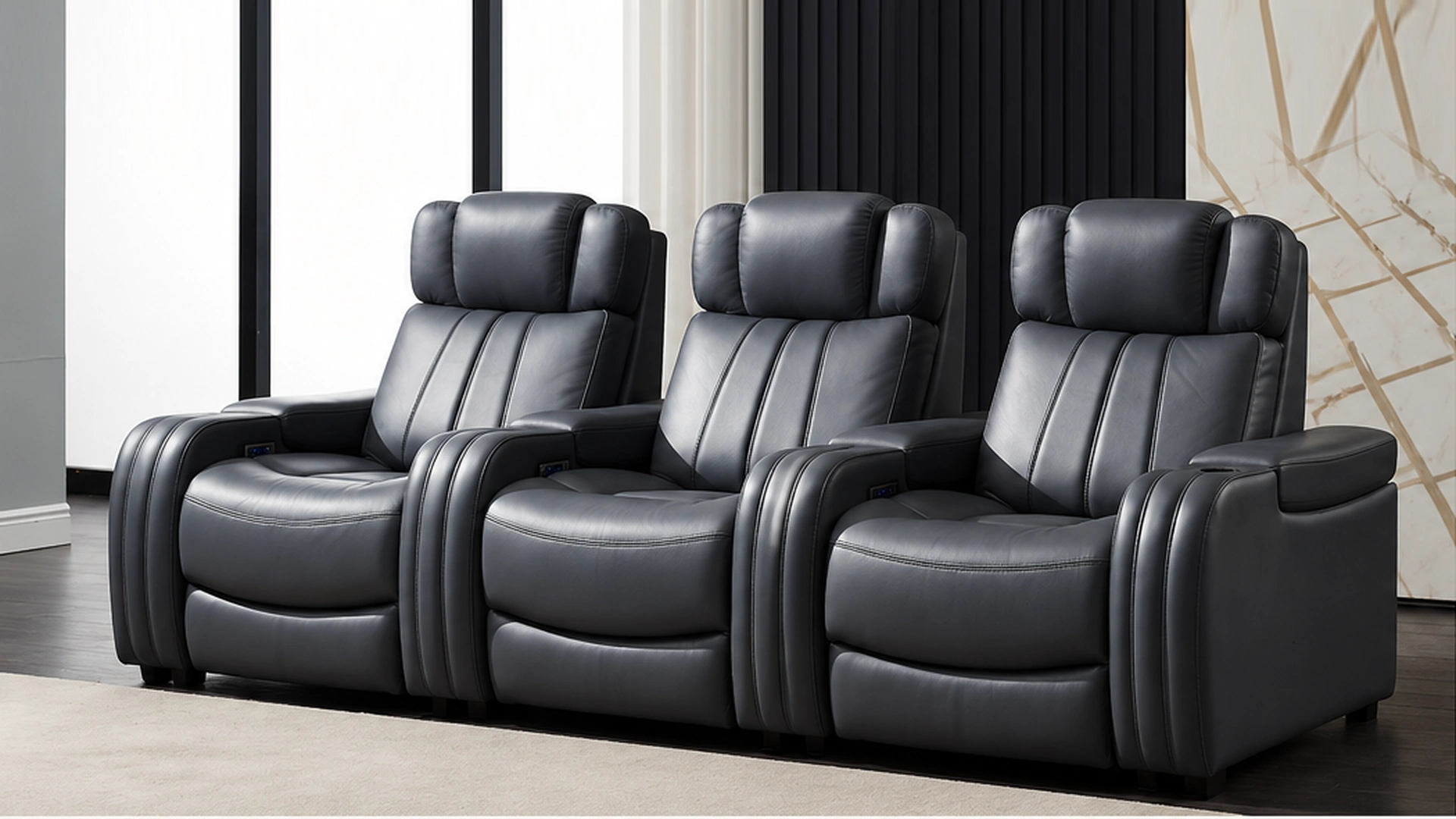 Graphite Row cinema seating in a private cinema room