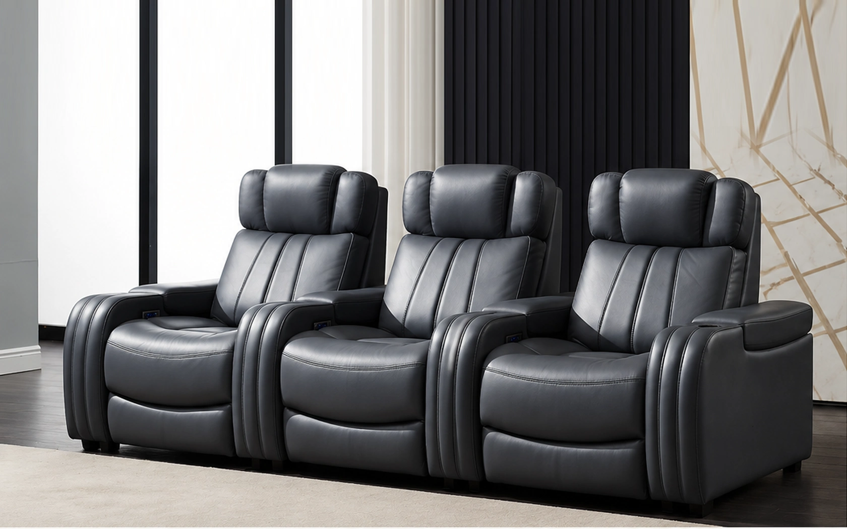 Complete Graphite Row seating arrangement shown without cropping the product body