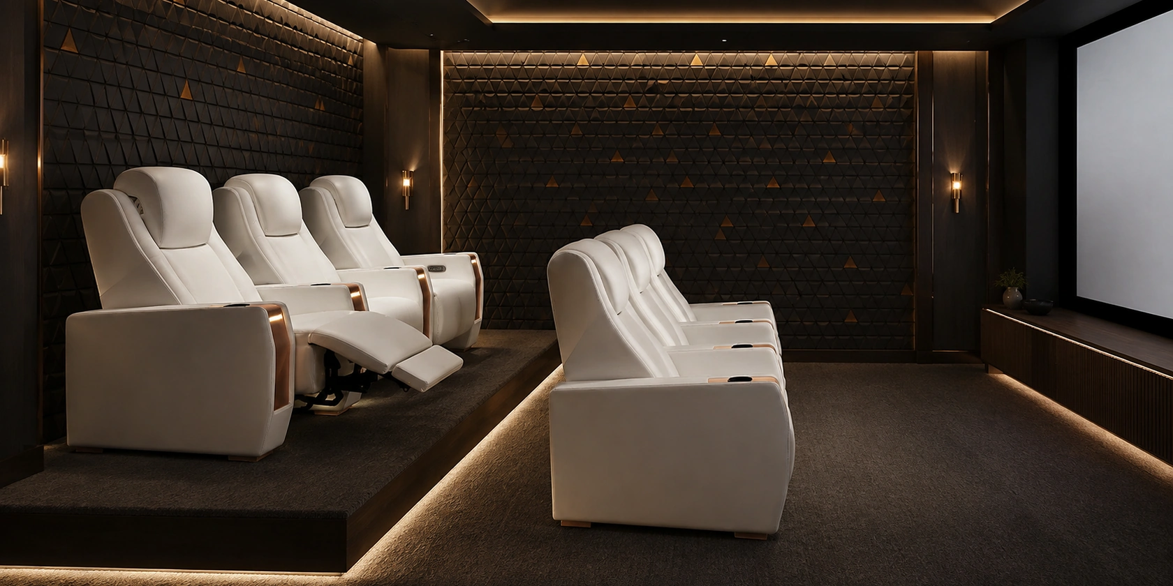High-resolution Ivory Arc Row cinema seating scene