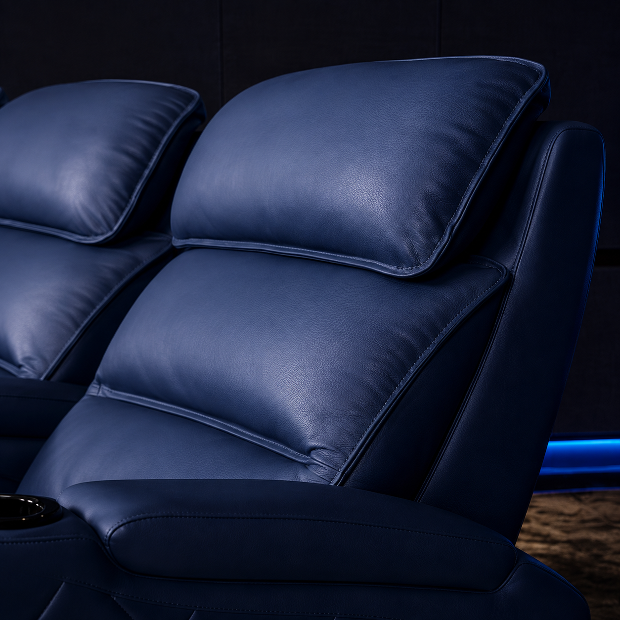 Luxe Row supportive headrest detail