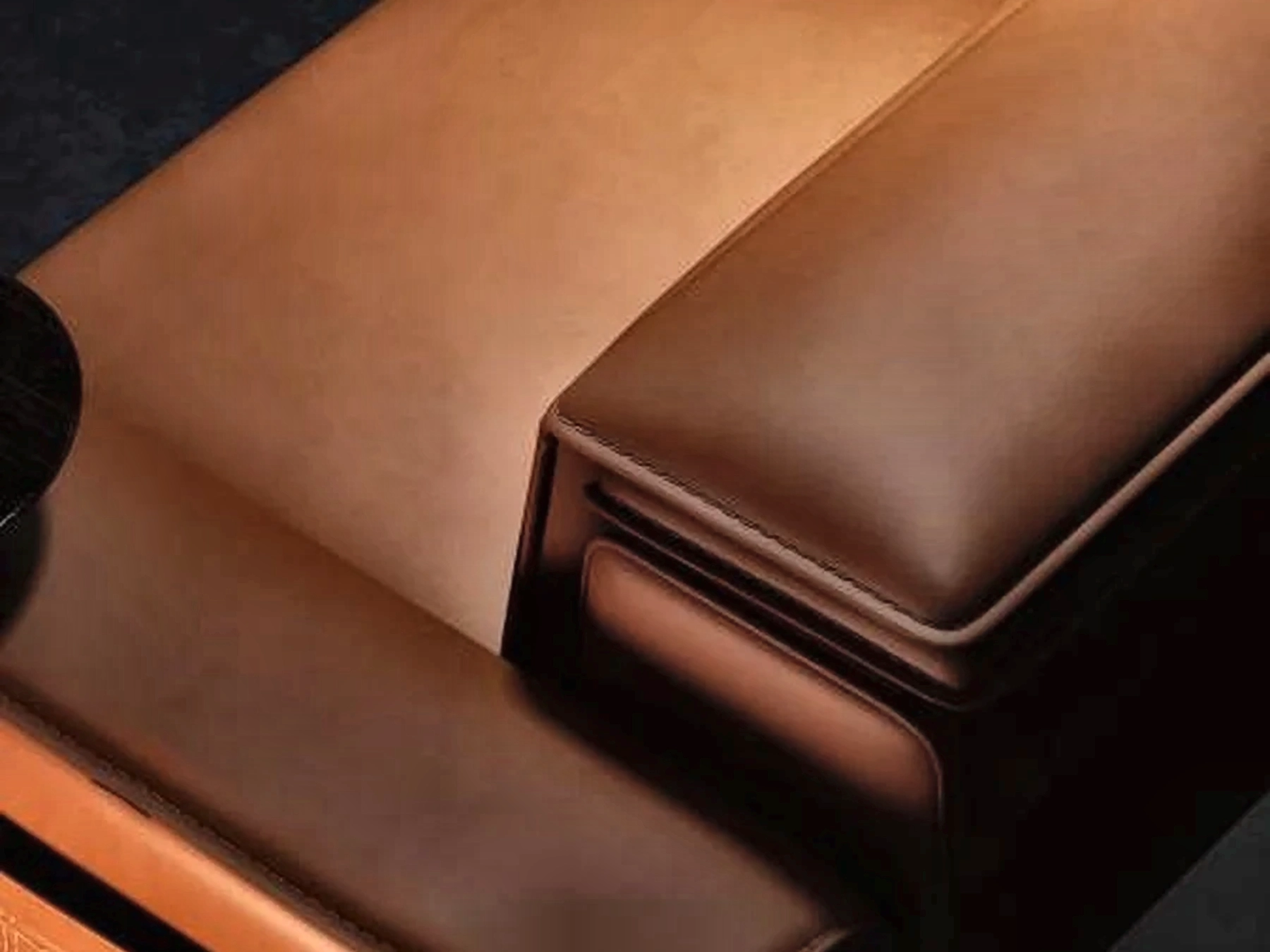 Sienna Console Row low-profile upholstered backrest detail