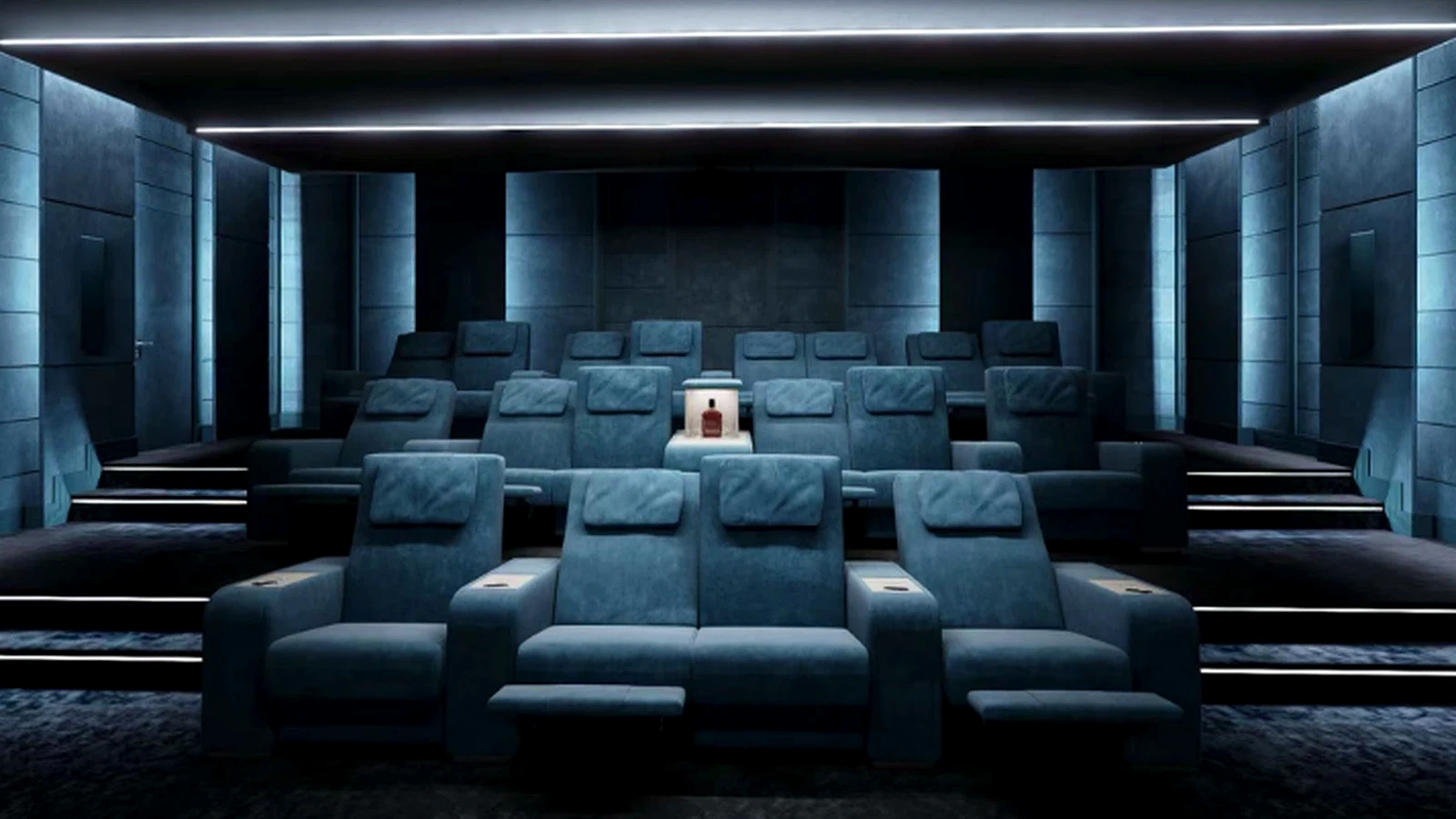 Textile Row matte-fabric private cinema seating